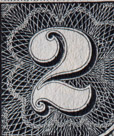 Detail of the '2' on a 2 dollar bill