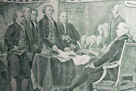 Signing of the Declaration  of Independence on the back of the 2.
They need to re-issue this bill with better lithography.   I know it is based on a painting but this is not up to standard.