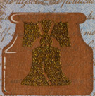 Textured ink liberty bell on the 100.