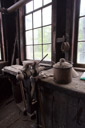 A vise and kerosene can gather dust.