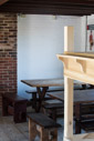 Reconstructed interior of the enlisted men's quarters.