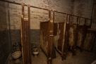 And the stalls  Note where the tollet papar roll is located. There were doors on all the stalls.  They have mostly fallen.
