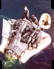 Gemini VIII recovery. Neil Armstrong on the right, David Scott on the left.