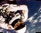 Ed White's first walk in space June 3 1965. Mission was Gemini IV.