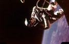 Edward White's first walk in space by an American. Gemini IV.