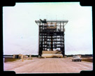 Launch Complex 17, Cape Kennedy. Various versions of the Thor/Delta were launched from these pads. There were two more or less identical pads in the complex.  Many early satellites were launched from these pads.   The delta has been much upgrades as has the pads.  I don't know why they published this picture. Check out the car at least.