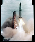 Saturn I launch.   
SA-5 	January 29, 1964 
First live S-IV second stage. First Block II. First to orbit (760 by 264) km. Mass 38,700 lb (17,550 kg). Decayed 30 April 1966.  JFK identified this launch as the one which would place US lift capability ahead of the Soviets, after being behind since Sputnik.