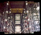 View from the low-bay into the high-bay of the vertical assembly building.