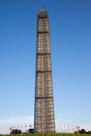 Washington Monument with scafolding in place for repairs of earthquake damage.