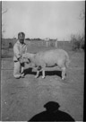 Age 3 years, 9 months.
February 19, 1946.
Sheep is Lamby. At the Johnson Place looking north from the west side of the barn.