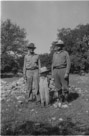 Age 3 years, 11 months, 26 days.
May 15, 1946.
At the old home place near Star Texas where dad was born. Man on left is uncle Clyde. He worked for a while in the mine at Leadville Colorado. Dad appears to be wearing some kind of waders and the bottom of my pants appear to be wet. ??