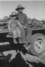 Age 4 years, 6 months.
November 19, 1946.
Me and dad. Just gathered some wood with Roy's truck.