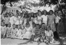 Aged 7 years.
Probably April 1950
Second Grade Class
Mrs. Slaughter teacher.
Front Row  - Donald Roberts, Mike Wheeler, Carlton Pearl, Patrick Higgins, Sally Gainer, Sunda Callan?, Sam Short, William Menzies, J. R. Sparks, Melinda Mears.
Second Row - Alan Amos, Billy Castleberry, Scott Waddell, Mary Jane Doll,, Unknown boy, Orville Wright (between heads), Harvey Ray Low, Unknown girl in back, Nelly Wright, unknown girl in back , Unknown girl, Mary Jane Chapman, unknown girl, Margie Davis, Namcy Frazier, unknown, unknown, unknown, unknown, Cecil Collier.