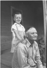 Aged 5 years, 5 months.
October 19, 1947.
With dad.