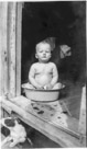 Aged 10 Months, 1 day.
March 20, 1943.
Note the dog under the door. The dog was given to me by Dan McClain 