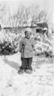 3 years, 8 months, 3 days.
January 22, 1946.
Appears we had a snow storm. This is at the Johnson Place. I think I remember this.