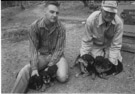 Aged 19 years, 9 months, 26 days.
March 17, 1962.
Me and dad with Lexie and her pups. Bobbie, Tepie, Karan, Fannie and Dag.