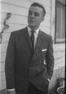 Aged 17 years, 7 months, 1 day.
Devember 20, 1959
Just after church. Looking dapper.