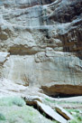 To give you some perspective on the depth of the canyon note tha person in the alcove. The main pictograph panels are to his left.