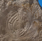 A big geometric shield. Fringe in indicated and note the two spears protruding from the upper right.