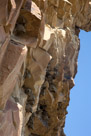 Looking up at the mud nests of the swallows.