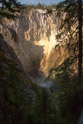 The canyon wall opposite Uncle Tom's trail and just down stream from the lower falls..