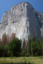 El Capitain from the valley floor.  Note the person walking at the bottom of the picture.