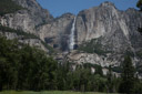 Upper Yosemite falls as seen from the upper valley.