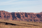 That is the La Sal mountains is the distance. They are lacoliths.