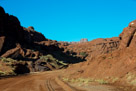 I have included a lot of pictures of the road.  Here it is climbing up from near the Colorado River ( I approached from Moab by Potash Road). This is probably Cedar Mesa Sandstone at this point.