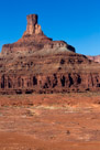 This butte is made of Wingate Sandstone.  A beautiful picture of the strata in the park.