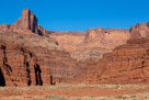 Red rock formations. Wingate Sandstone is at the top.