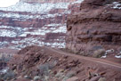 This is the White Rim Trail after it passes the Shafer Trail turnoff. It is also the road that formed the thin line in the previous photograph.